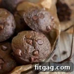 Double Chocolate Banana Applesauce Muffins