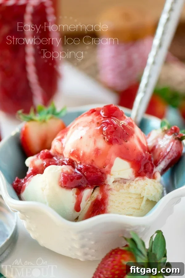 Homemade Strawberry Ice Cream Topping