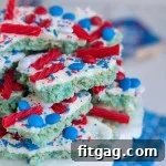 Red White and Blue Rice Krispies Treats Bark
