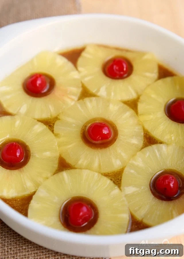microwave-pineapple-upside-down-cake-pineapples - The perfect microwave dessert for summer.