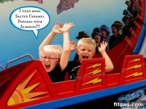 Sweet & Salty Almond Popcorn Crunch 3 Family enjoying a road trip together, kids happy and engaged.