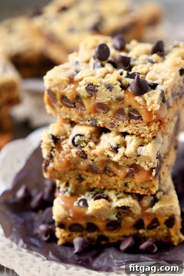 Easy Carmelitas bars cut and ready to serve