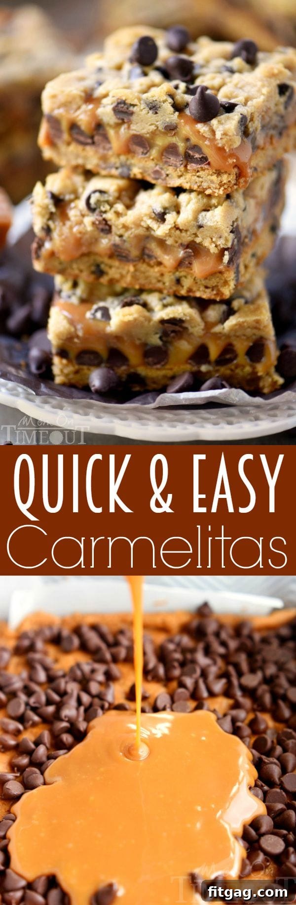 Delicious 4-ingredient Carmelitas bars with gooey caramel and chocolate chips